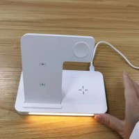 Беспроводное зарядное устройство 3 в 1 Qwerty High Quality LED Lamp Beads Farewell to Darkness Black (HYY-W168)