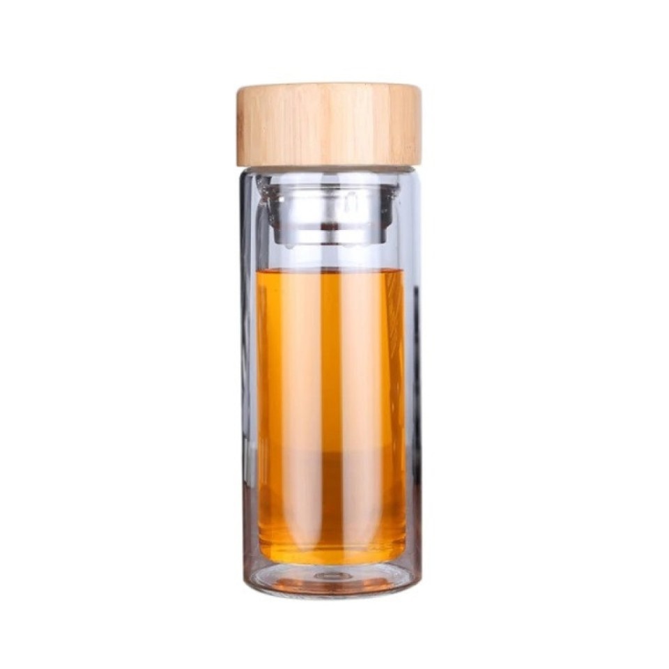 Чайная бутылка 350 мл с двойным стеклом ситечком Qwerty Portable Tea Bottle