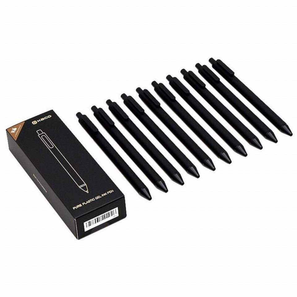 Набор гелевых ручек Xiaomi KACO Pure Plastic Gel Ink Pen 10 шт черный (K1015)