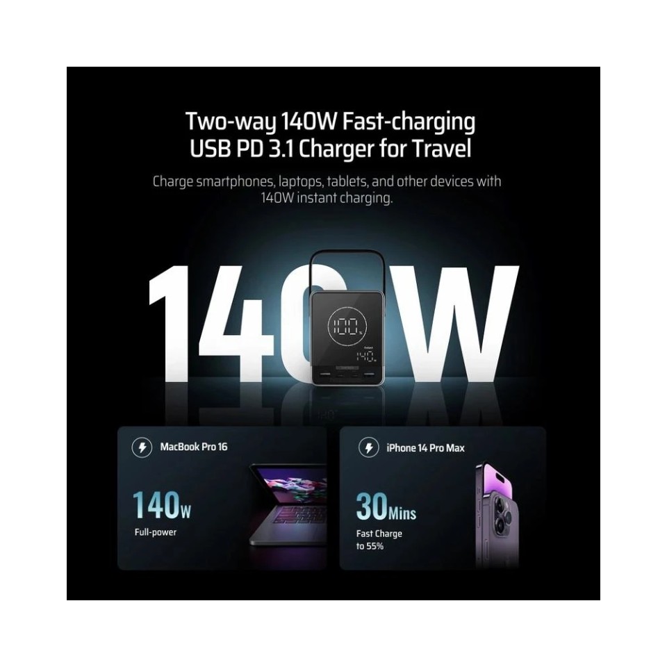 Внешний аккумулятор Xiaomi CUKTECH P01 40000mAh 300W Type-C x2, USB-A x2 (P01CT)