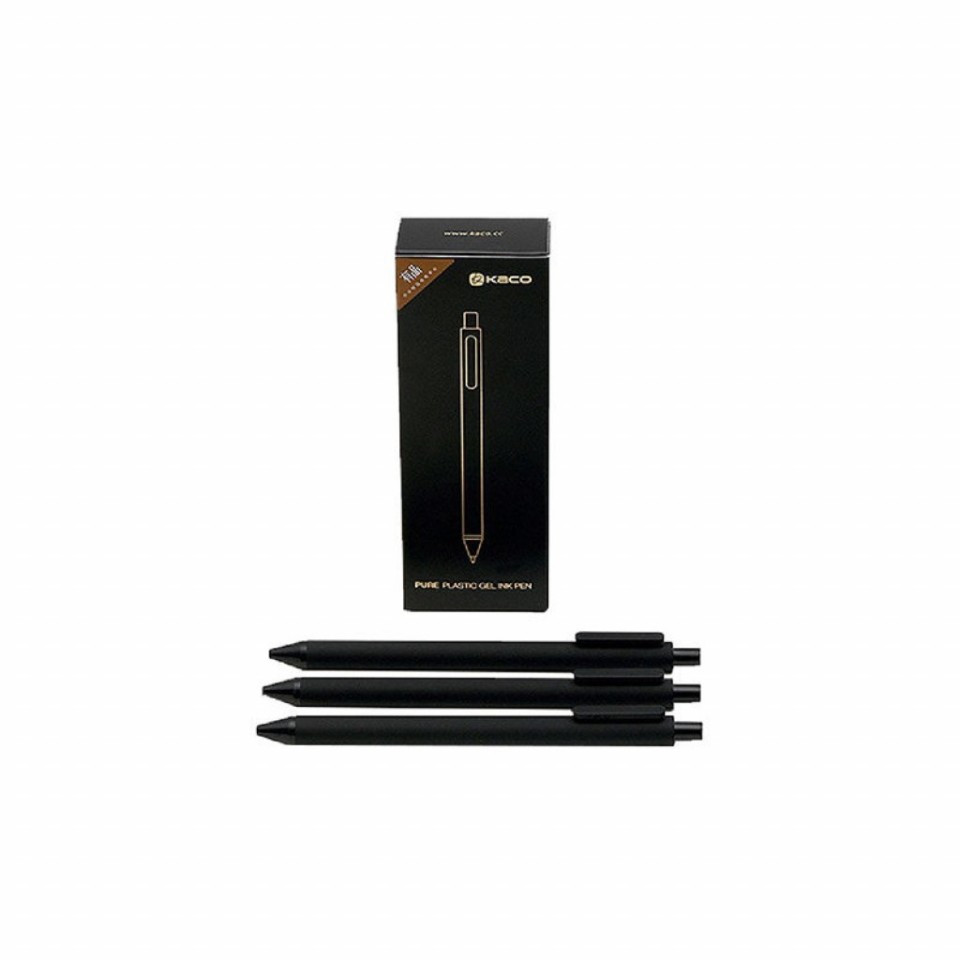Набор гелевых ручек Xiaomi KACO Pure Plastic Gel Ink Pen 10 шт черный (K1015)