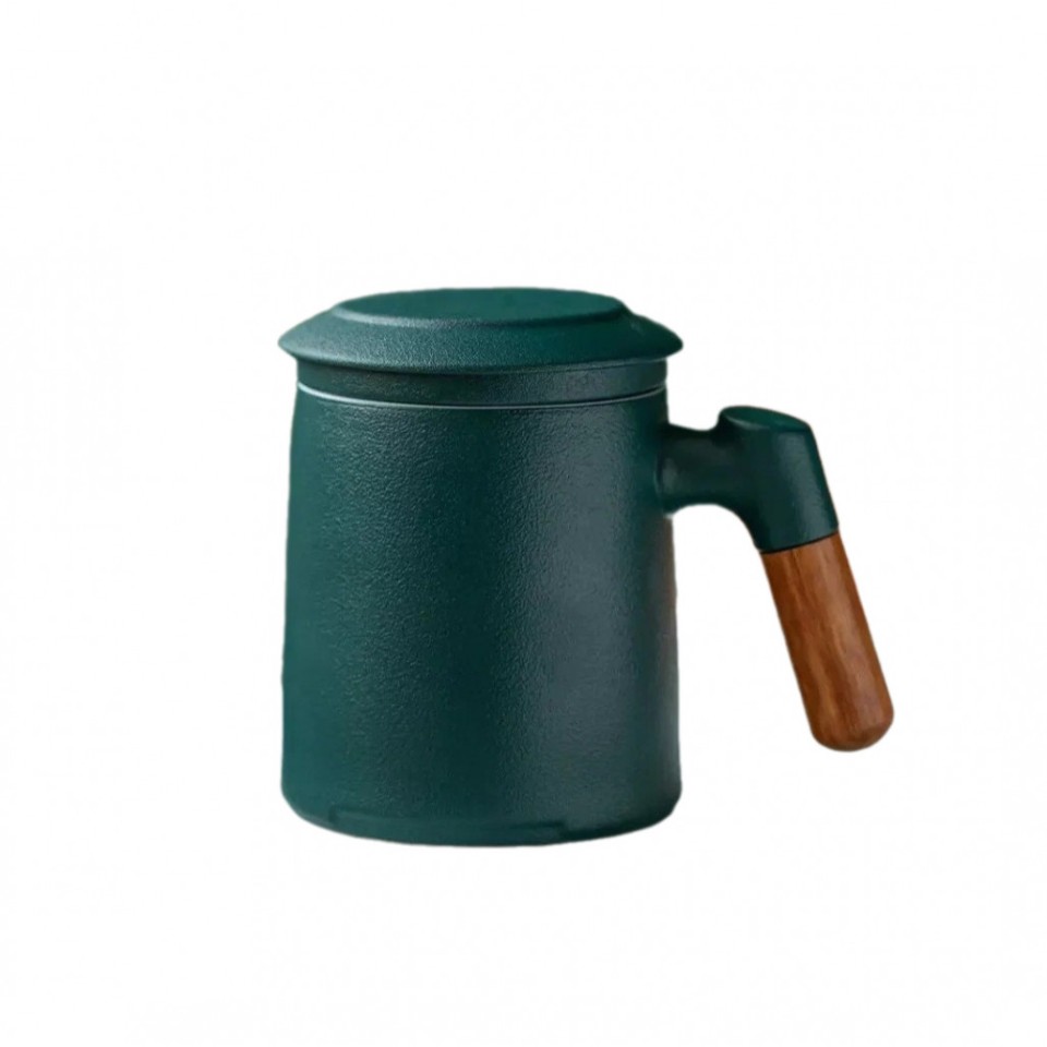 Керамическая кружка Xiaomi Pinztea Wooden Handle Ceramic Tea Cup