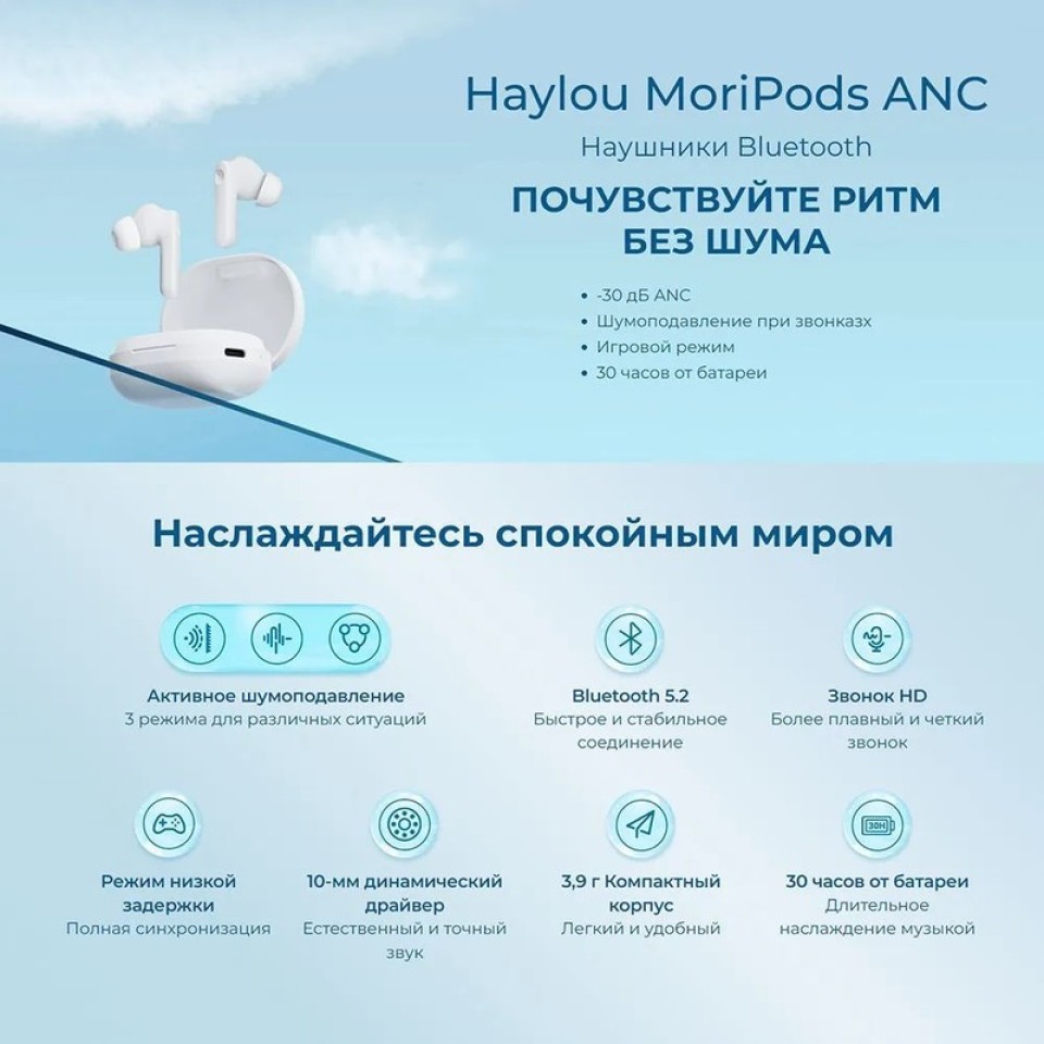 Беспроводные наушники Xiaomi Haylou MoriPods ANC