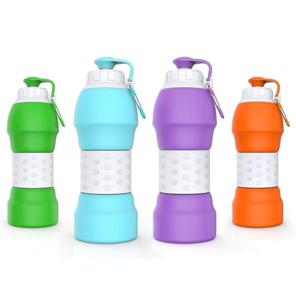 Силиконовая складная бутылка для воды 580 мл Xiaomi Collapsible Silicone Water Bottle