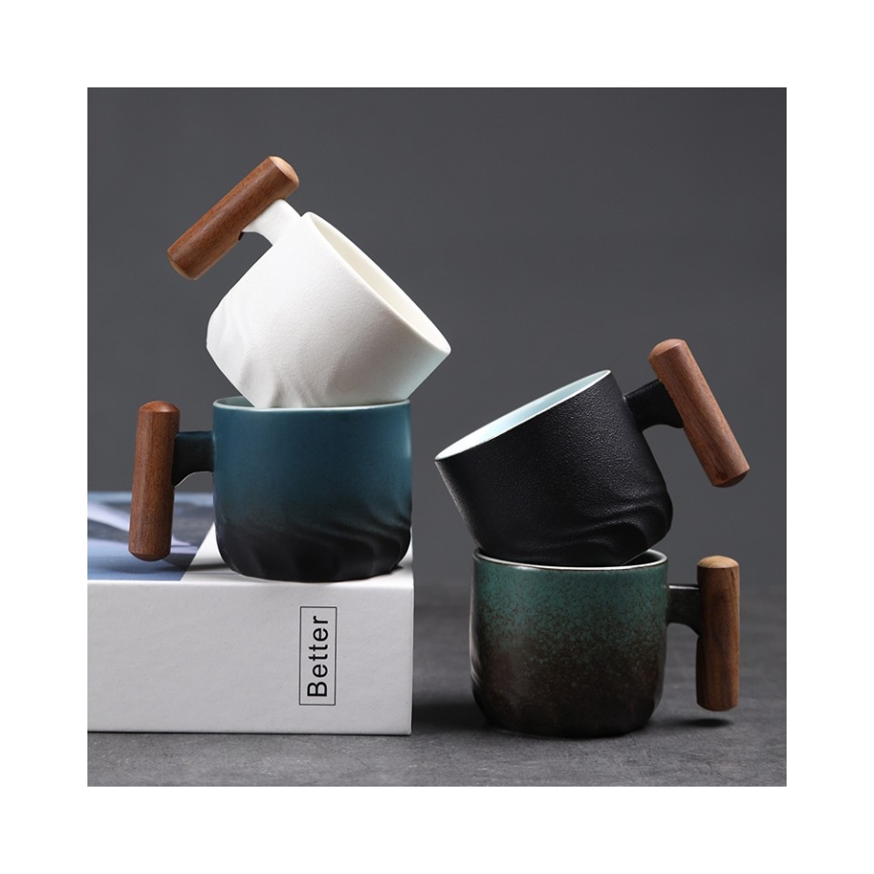 Кружка Riser Ceramic Gradual Change Wooden Cup