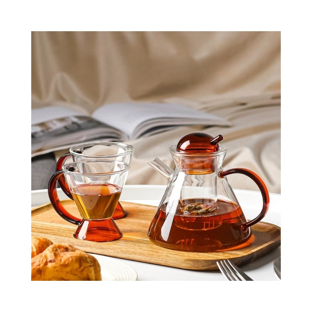 Чайный набор Jiuhe Mingjiang Entry Luxury Nordic Danish Glass Tea Set (чайник + 2 чашки)