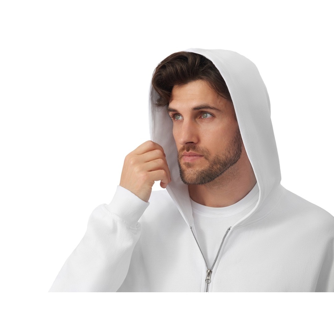 Толстовка оверсайз с капюшоном на молнии «Monaco», белый