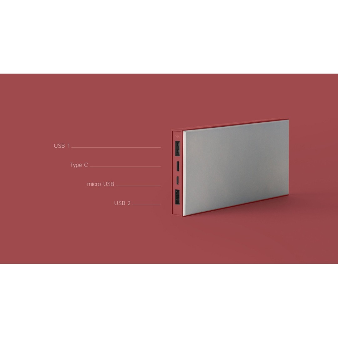 Внешний аккумулятор Rombica NEO ARIA Claret, 10000 мАч, Soft-touch, PD, QCharge, Type-C, бордовый (Р)