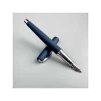 Ручка металлическая перьевая "Sienna" софт-тач, синий