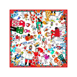 Платок "Дымковская игрушка"