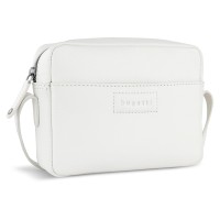 Сумка кросс-боди женская BUGATTI Elsa, белая, воловья кожа/полиэстер, 19х5,5х14 см