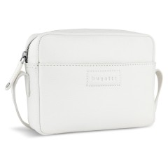Сумка кросс-боди женская BUGATTI Elsa, белая, воловья кожа/полиэстер, 19х5,5х14 см