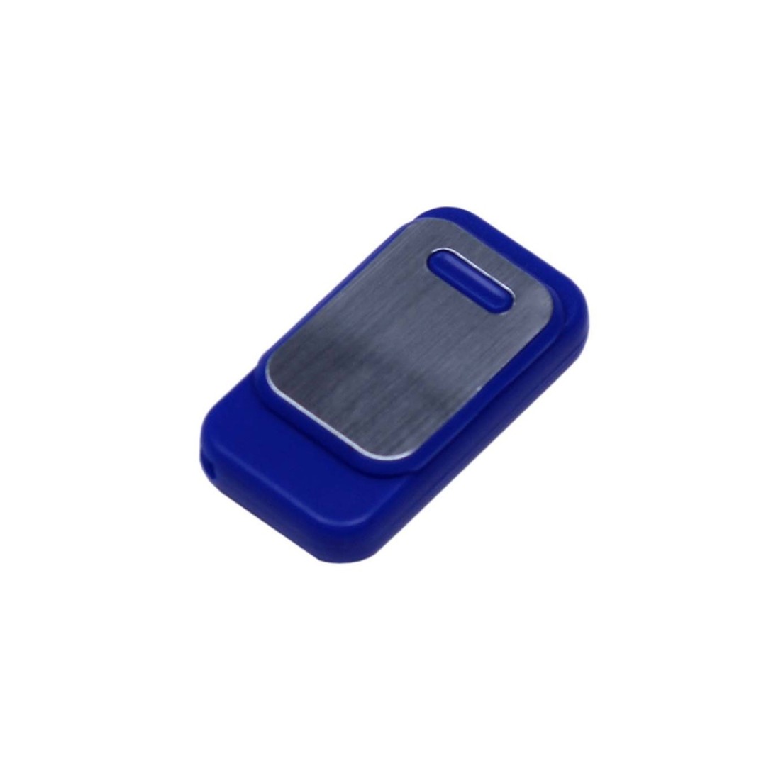 USB-флешка промо на 32 Гб прямоугольной формы, выдвижной механизм, синий