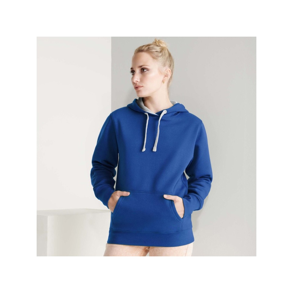 Толстовка с капюшоном "Urban" женская, королевский синий/белый