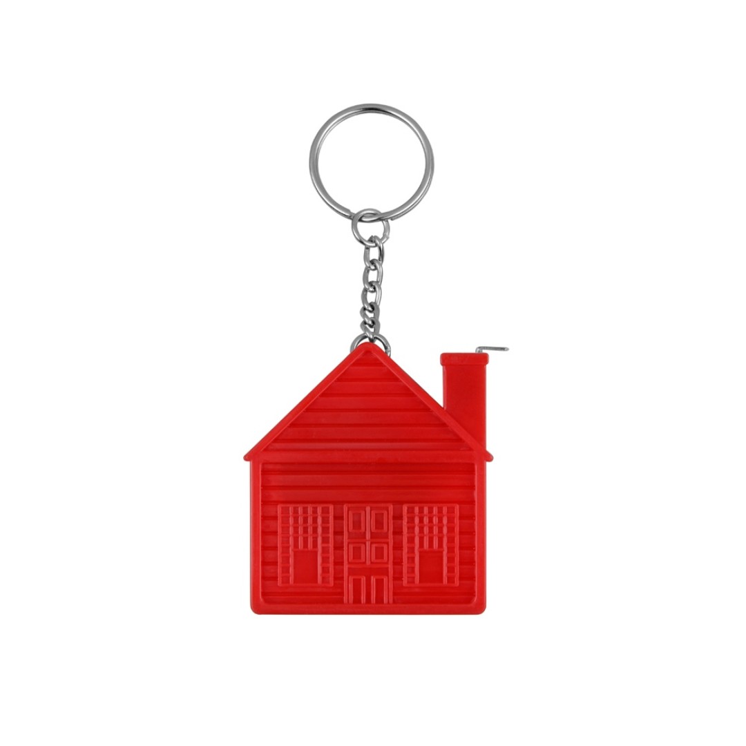Брелок-рулетка "Домик", 1 м., красный