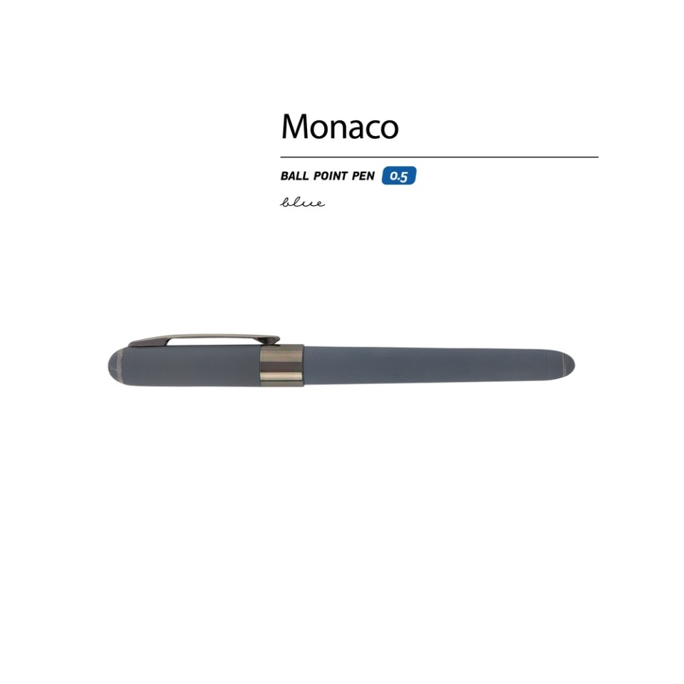 Ручка пластиковая шариковая «Monaco», 0,5мм, синие чернила, графит/вороненая сталь