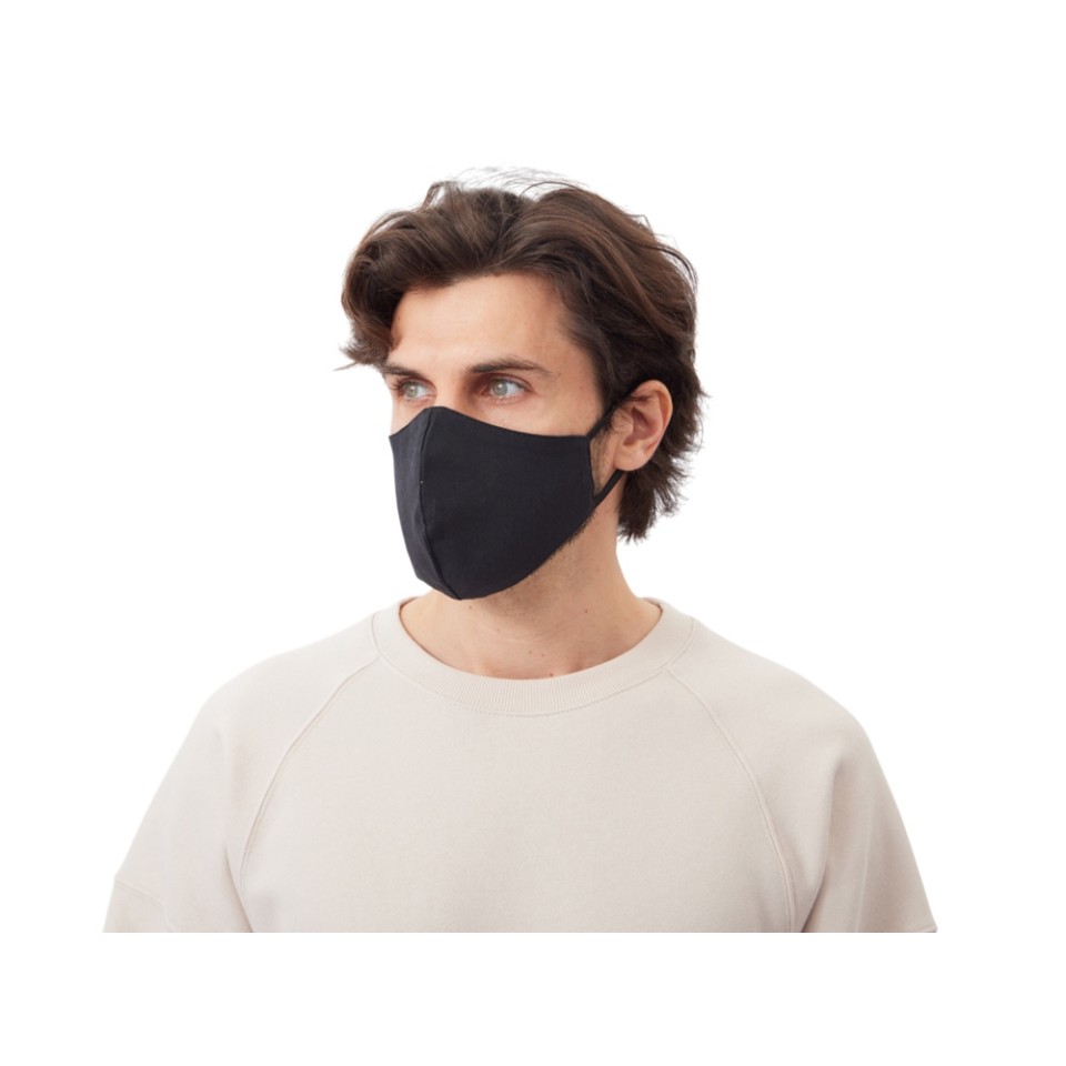 Маска для лица многоразовая из хлопка, анатомической формы, черный
