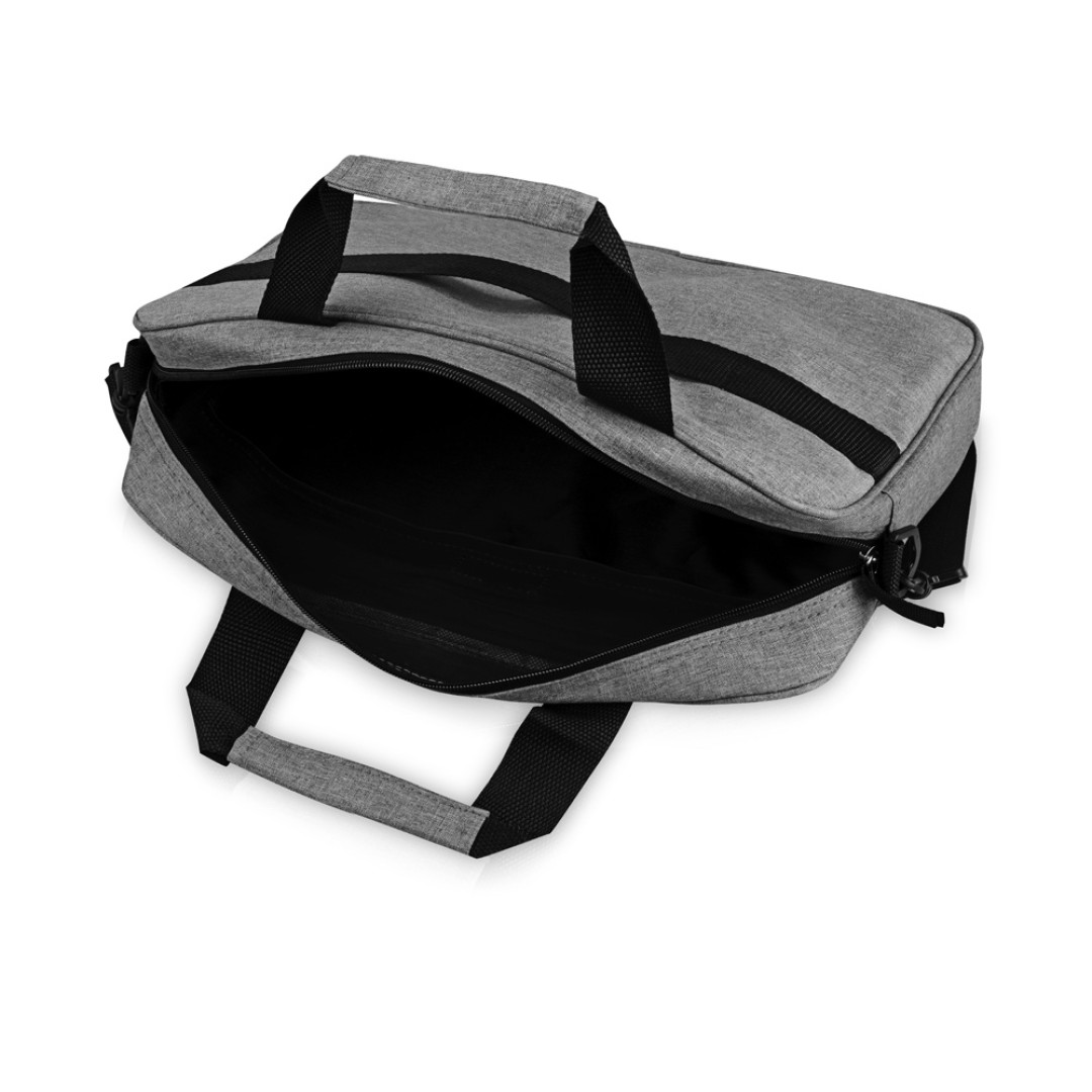 Сумка «Брейв» для документов и ноутбука 13,3", серый/черный