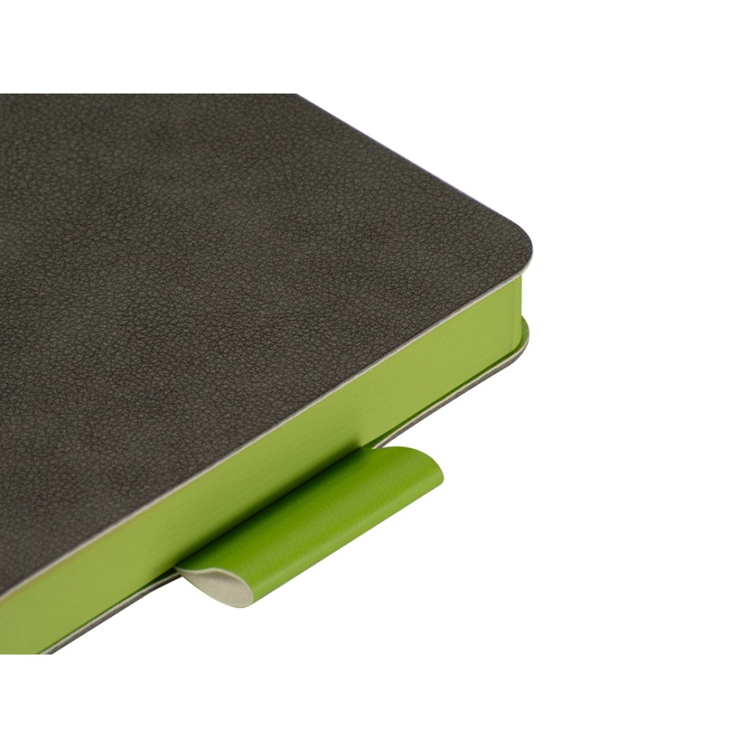 Ежедневник А5 датированный "Boston" 2026, серый с салатовым обрезом