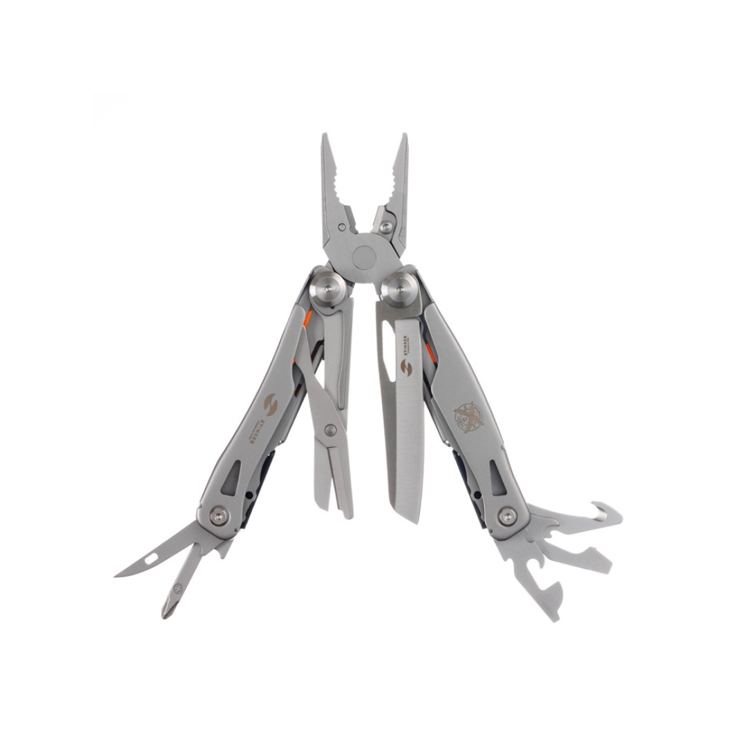 Мультитул Stinger, 106 мм, 15 функций, сталь/АБС-пластик, оранжевый, в комплекте нейлоновый чехол