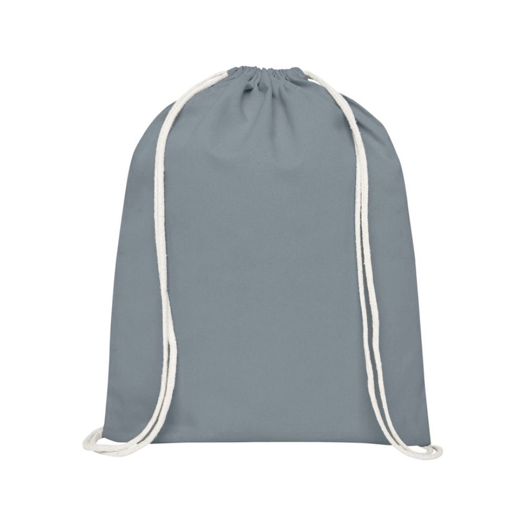 Рюкзак со шнурком Tenes из хлопка плотностью 140 г/м2, серый