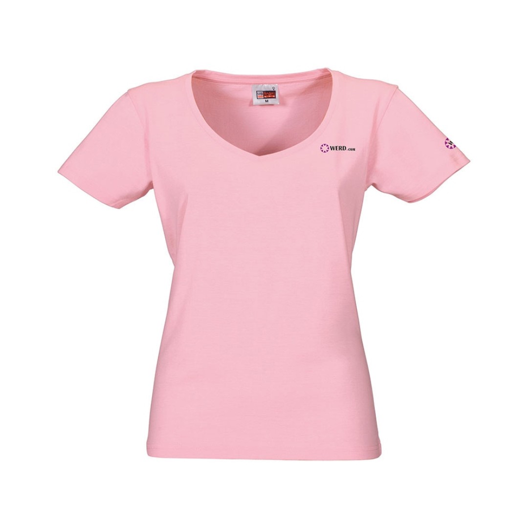 Футболка "Heavy Super Club" женская с V-образным вырезом, розовый