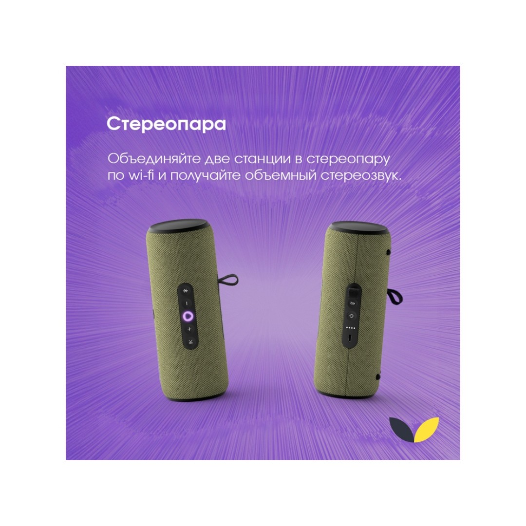 Умная портативная колонка Яндекс Станция Стрит с Алисой, зеленый (YNDX-00030GRN)