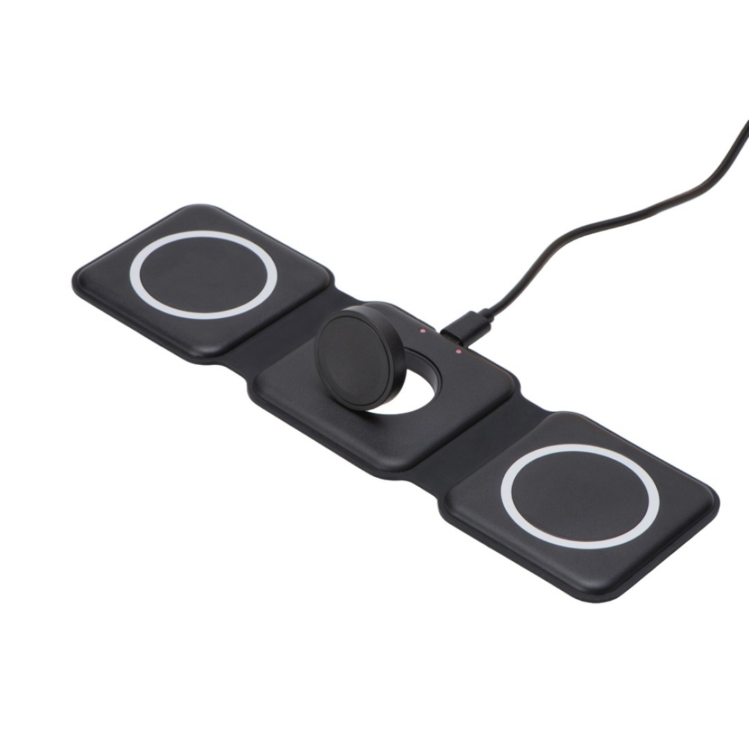 Беспроводное зарядное устройство 3-в-1 «Road», 15 Вт, черный