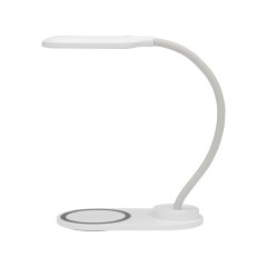 Настольный светильник с беспроводной зарядкой "Flamp", белый