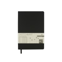 Скетчбук "Sketch & Art" в мягком переплете 140х210 мм, 100 л. бежевой бумаги 100 гр., черный