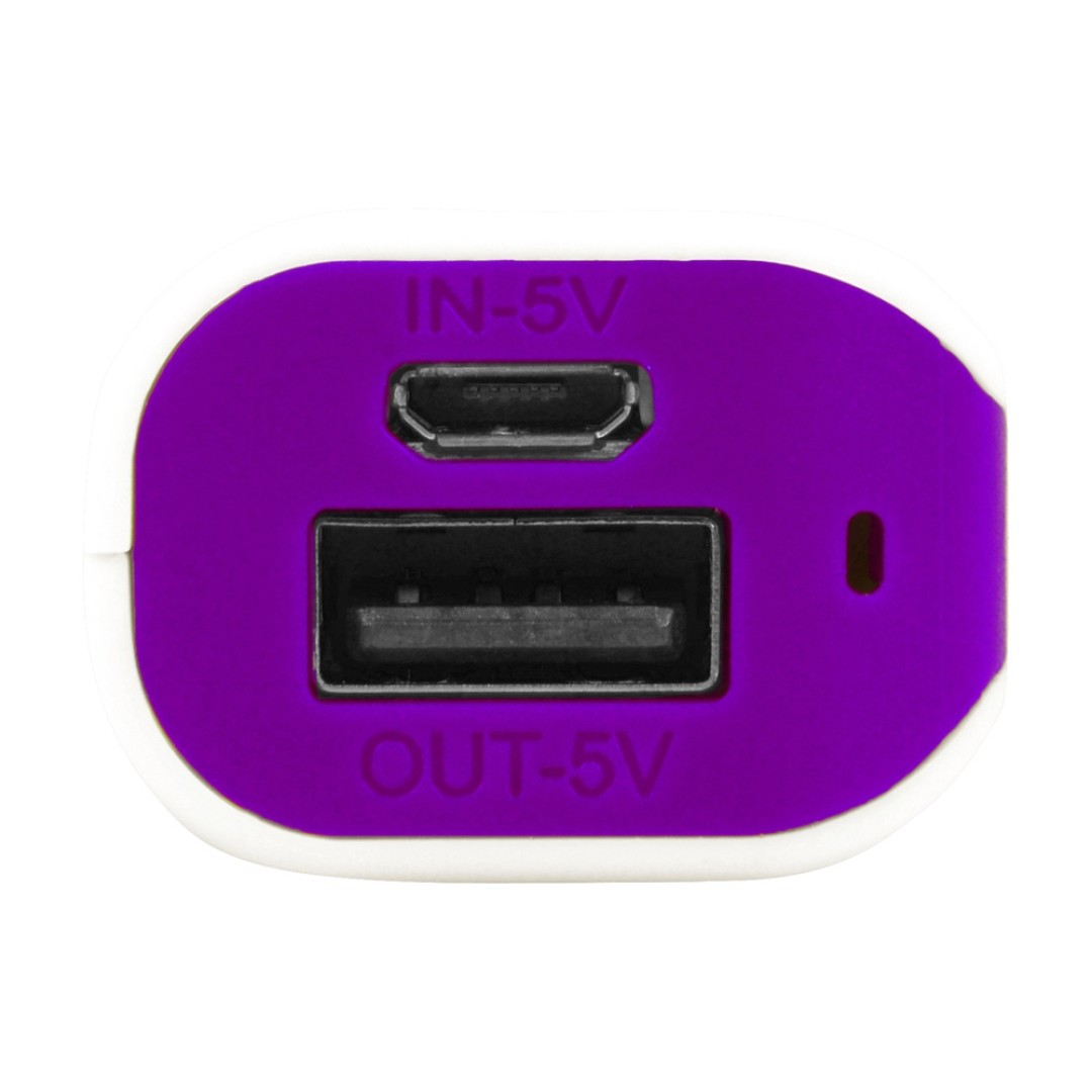 Портативное зарядное устройство (power bank) Basis, 2000 mAh, белый/фиолетовый