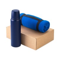 Подарочный набор с термосом и пледом «Serenity», синий