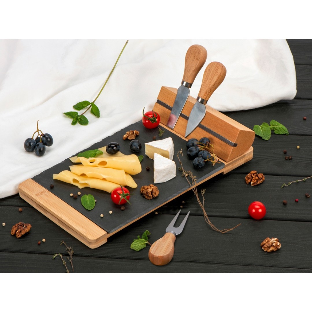 Набор для сыра из сланцевой доски и ножей Bamboo collection "Taleggio"
