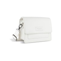 Сумка через плечо женская BUGATTI Elsa, белая, воловья кожа/полиэстер, 18,5х8,5х14,5 см