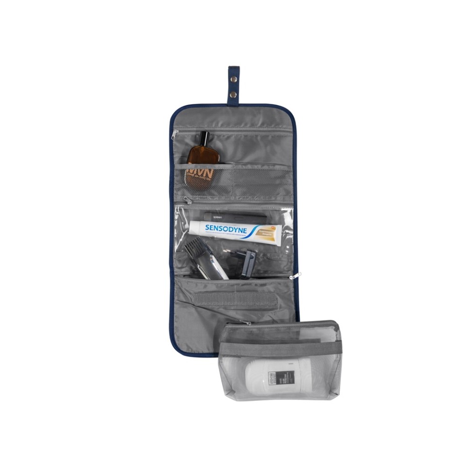 Несессер для путешествий со съемной косметичкой "Flat", темно-синий