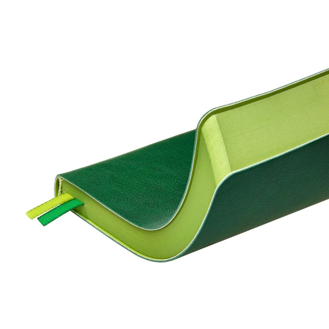 Ежедневник А5 датированный "Boston" 2026, зеленый с салатовым обрезом