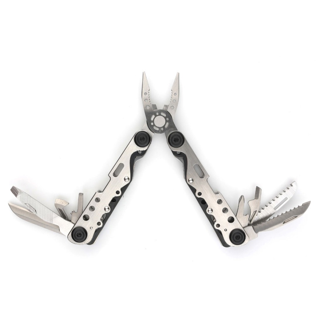 Мультитул Stinger, 105x40 мм, 13 функций, сталь, серебристо-чёрный, в комплекте нейлоновый чехол