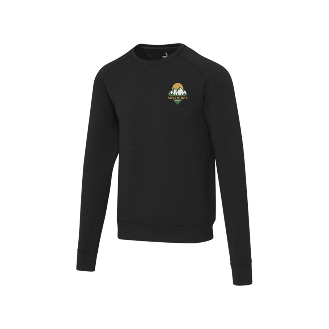 Yukon унисекс интерлок спортивный свитер с круглым вырезом - Сплошной черный