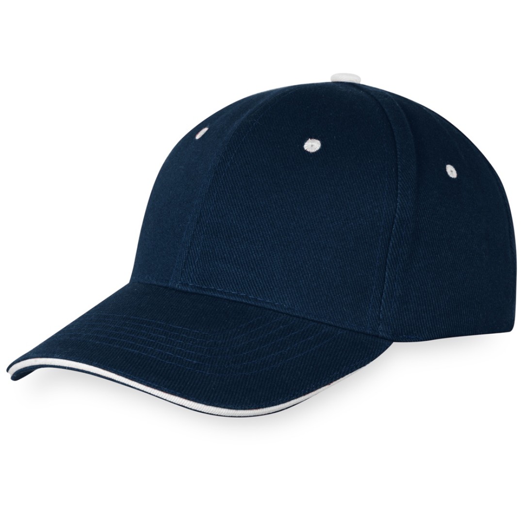 Бейсболка "New Castle" 6-ти панельная, т синий/белый