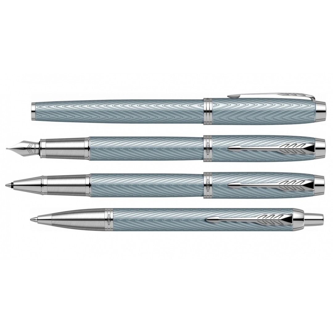 Шариковая ручка Parker IM Premium K318  Blue Grey CT, стержень: M, цвет чернил: blue, в подарочной упаковке.