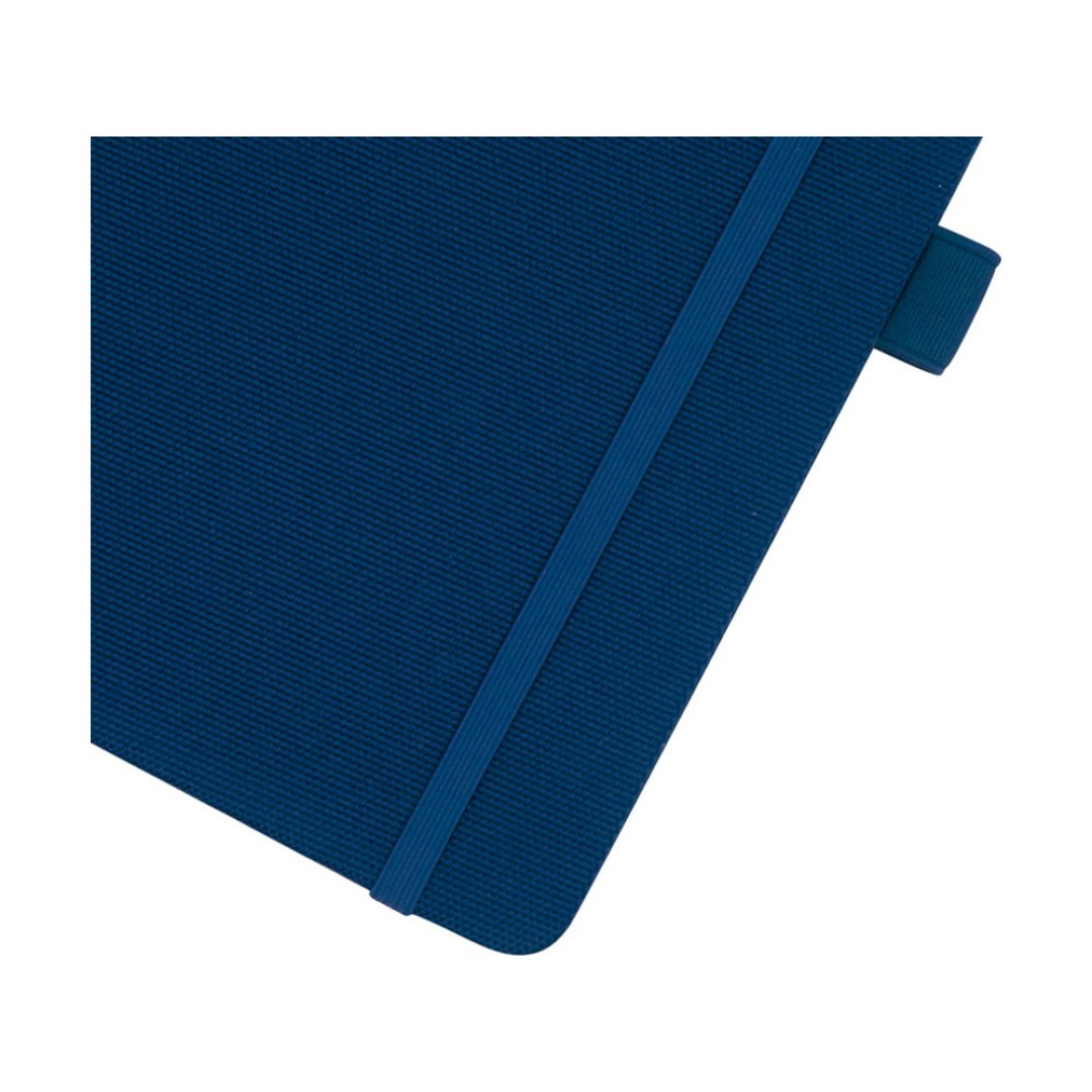 Блокнот Honua форматом A5 из переработанной бумаги с обложкой из переработанного ПЭТ, темно-синий