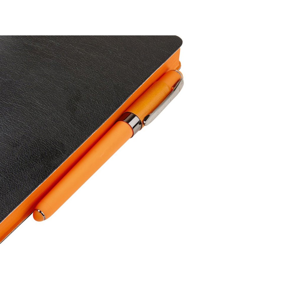 Ежедневник недатированный А5 "Boston", черный (оранжевый обрез)