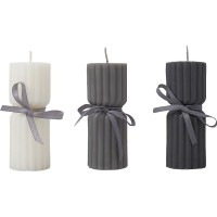 Набор свечей с гранями "Vela", темно-серый, белый