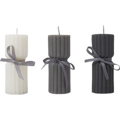 Набор свечей с гранями "Vela", темно-серый, белый