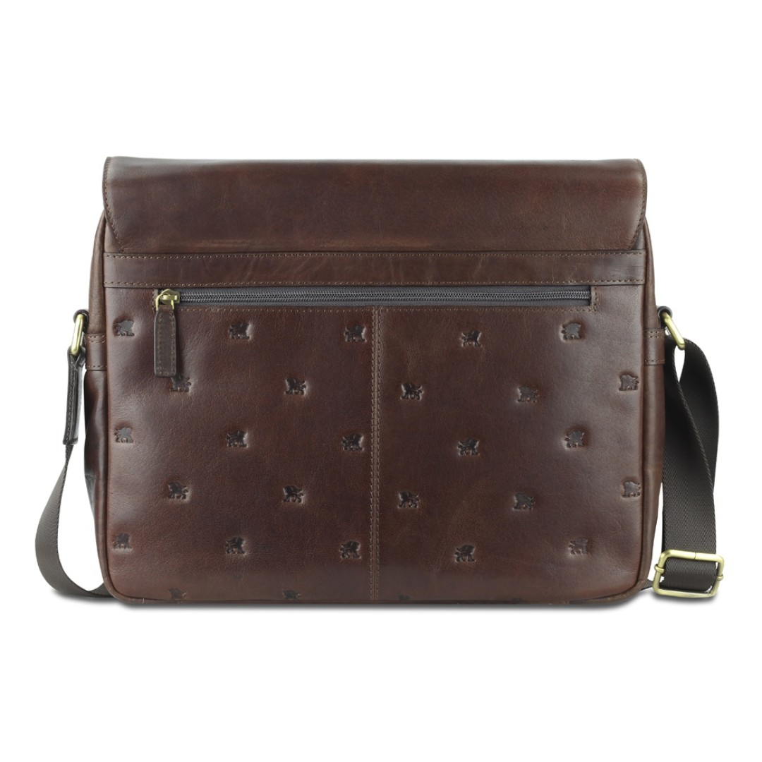 Сумка через плечо Mano "Don Leon", натуральная кожа в коричневом цвете, 38 х 30 х 7 см