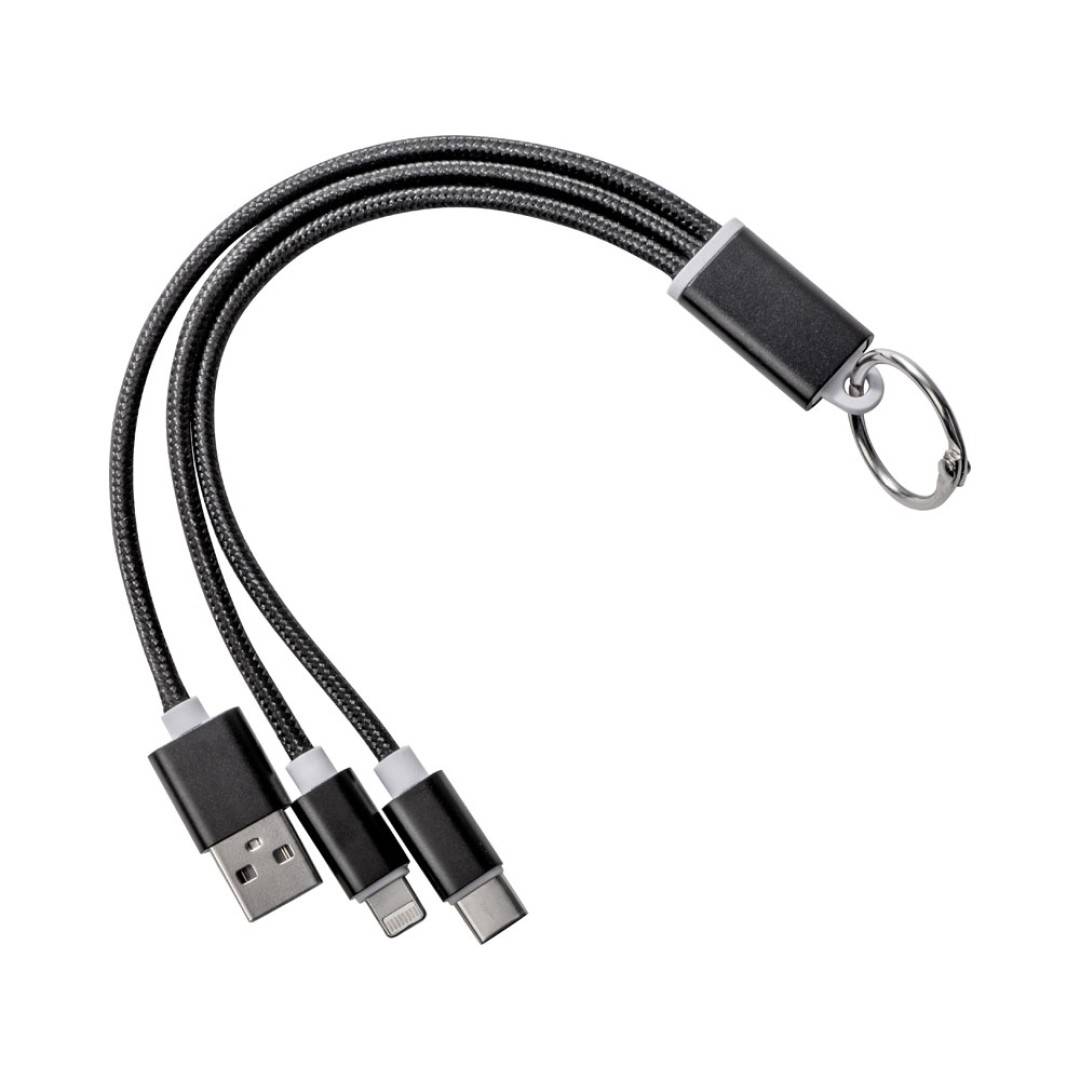 Кабель для зарядки «Tres» с брелоком, черный