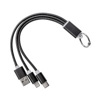 Кабель для зарядки «Tres» с брелоком, черный