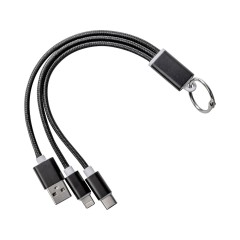 Кабель для зарядки «Tres» с брелоком, черный