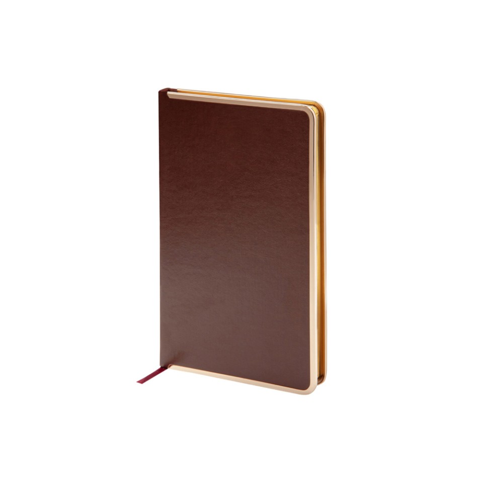 Ежедневник А5 недатированный «Chelsea», коричневый (золотистый кант и срез)