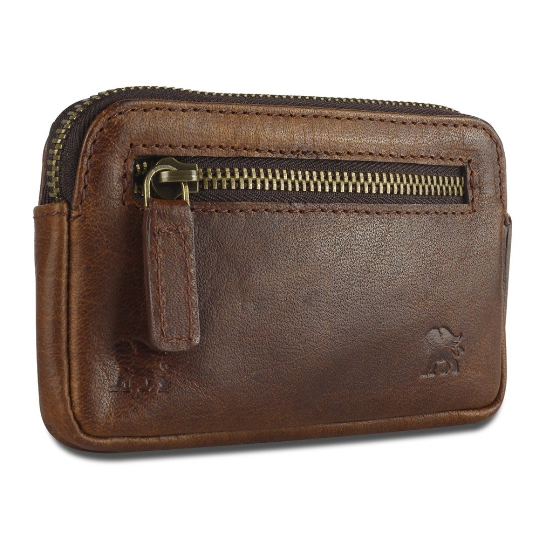 Ключница Mano "Don Leon", натуральная кожа в коричневом цвете, 12 х 7 см